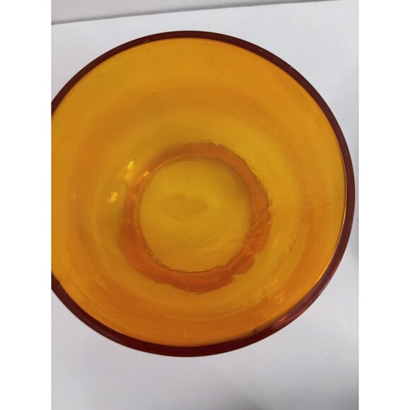 Vintage MCM Cylinder Jar By Takahashi Orange Glass Missing Lid - Picture 5 of 8
